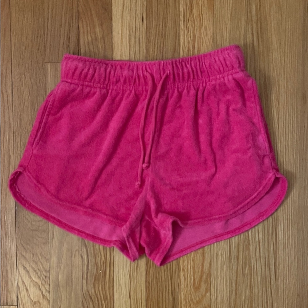 Women's Pink Terry Cloth Shorts